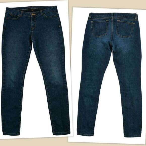 Michael Kors Women's Mid-Rise Classic Skinny Jeans Denim Pants Size 2 Dark Blue - Picture 1 of 6